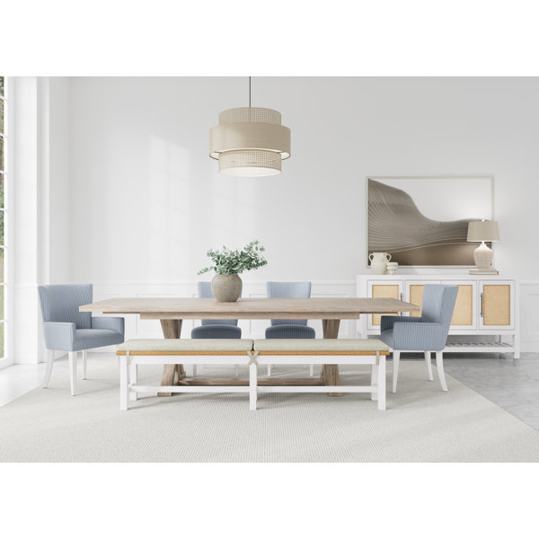 Lana Trestle Dining Table Set With Dining Bench And Armchairs & Reviews